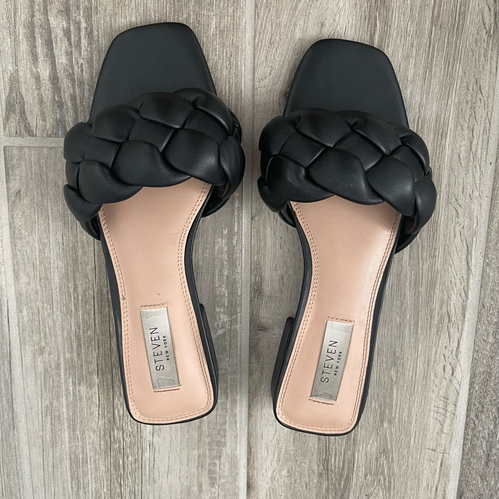 Seven7 Black Braided Women's Sandals